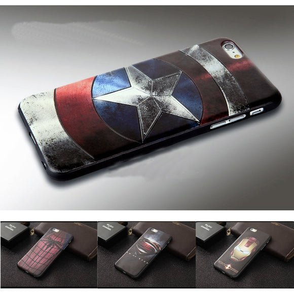 Marvel Spiderman Batman Captain America funds for iPhone 5 6 6s 7 Plus Soft Silicon 3D Stereo Relief Painting Phone Cases Cover