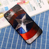 Marvel Spiderman Batman Captain America funds for iPhone 5 6 6s 7 Plus Soft Silicon 3D Stereo Relief Painting Phone Cases Cover
