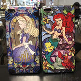 Kerzzil Case For iPhone 7 6 6S Plus Cartoon Matte 3D Relief Cute Mermaid Princess Phone Hard PC Cover Back For iPhone X 7 8 Plus