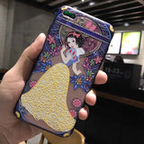 Kerzzil Case For iPhone 7 6 6S Plus Cartoon Matte 3D Relief Cute Mermaid Princess Phone Hard PC Cover Back For iPhone X 7 8 Plus