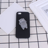 Phone Case for iPhone 6 6S 3D Cute Soft Silicone Squishy Cat Fundas for iPhone 6 6S 7 7 Plus 5 5S Cover Sleeping Kitty Coque