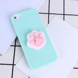 Phone Case for iPhone 6 6S 3D Cute Soft Silicone Squishy Cat Fundas for iPhone 6 6S 7 7 Plus 5 5S Cover Sleeping Kitty Coque