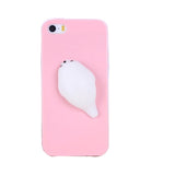 Phone Case for iPhone 6 6S 3D Cute Soft Silicone Squishy Cat Fundas for iPhone 6 6S 7 7 Plus 5 5S Cover Sleeping Kitty Coque