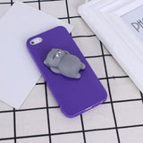 Phone Case for iPhone 6 6S 3D Cute Soft Silicone Squishy Cat Fundas for iPhone 6 6S 7 7 Plus 5 5S Cover Sleeping Kitty Coque