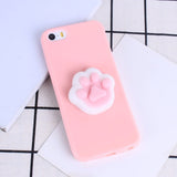 Phone Case for iPhone 6 6S 3D Cute Soft Silicone Squishy Cat Fundas for iPhone 6 6S 7 7 Plus 5 5S Cover Sleeping Kitty Coque