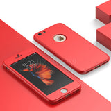 Luxury Soft TPU Silicone 360 Full Cover Cases For iPhone 7 6s 6 case 5 5s SE Cover Cases for iPhone 6 7 Plus case with glass