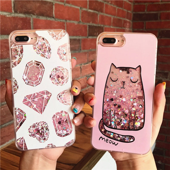 Dynamic Liquid Glitter Quicksand iPhone Cover Case