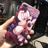 Mickey Minnie Relief Phone cases for iphone 7 7Plus cartoon silicon+ hard pc Case For iphone X 6 6s 6plus 8 8plus back cover