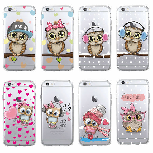 Cute Owl Hearts Lover Christmas Cartoon iPhone Cover Case