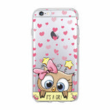 Cute Owl Hearts Lover Christmas Cartoon iPhone Cover Case