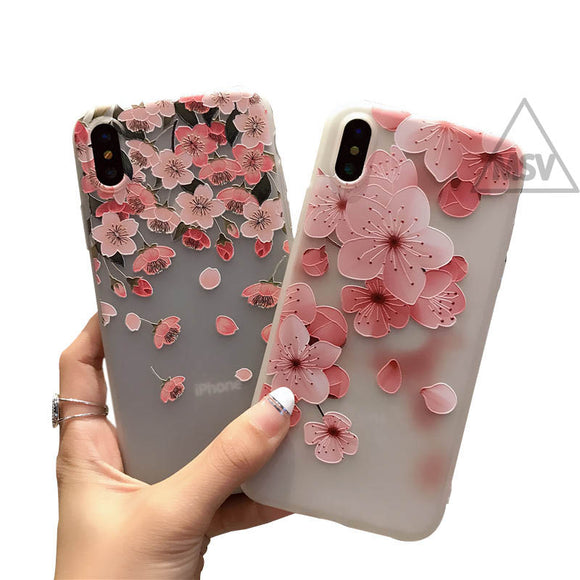 3D Flower Emboss iPhone Cover Case