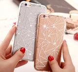 Glitter Powder Silver Rhombus Soft iPhone Cover Case