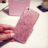 Glitter Powder Silver Rhombus Soft iPhone Cover Case