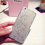 Glitter Powder Silver Rhombus Soft iPhone Cover Case