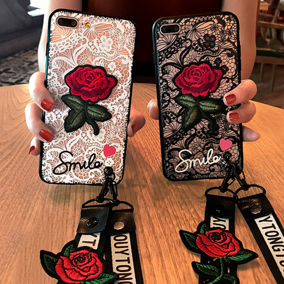 Fashion Sexy 3D Rose Flower iPhone Cover Case