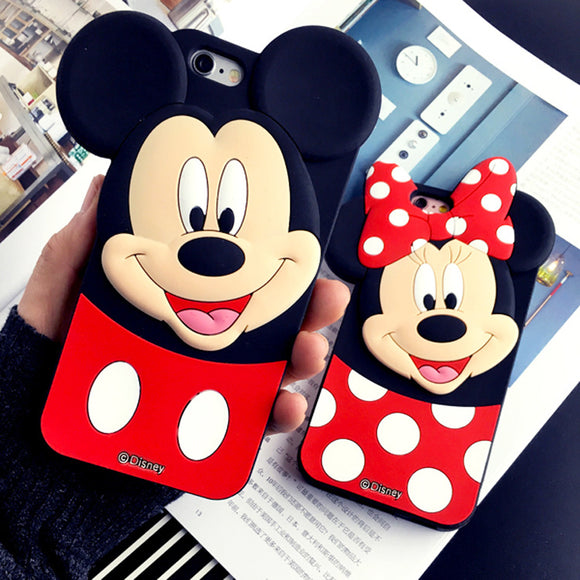 3D Cartoon Mickey Minnie iPhone Cover Case