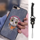 Cute Pet Embroidery iPhone Cover Case