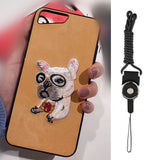 Cute Pet Embroidery iPhone Cover Case
