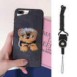 Cute Pet Embroidery iPhone Cover Case