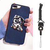 Cute Pet Embroidery iPhone Cover Case