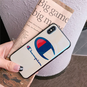 New Fashion USA street Japan tide champion brand Blu-ray laser Soft Case For iphone 10 X 8 8plus 7 7plus 6 6s plus cover coque