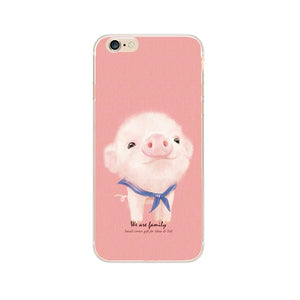 RUICCASE Lovely Cartoon Animal Dog Pig Rabbit Case For Apple iPhone 8 X 7 6 6S Plus 5 5S SE Phone Cases Fashion Hard PC Cover