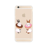 RUICCASE Lovely Cartoon Animal Dog Pig Rabbit Case For Apple iPhone 8 X 7 6 6S Plus 5 5S SE Phone Cases Fashion Hard PC Cover