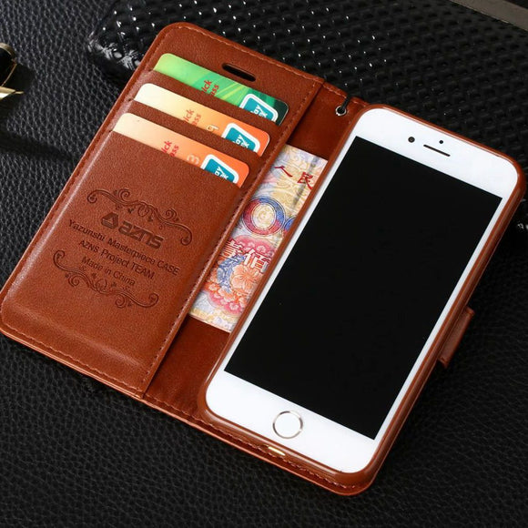 Flip Stand Leather Wallet iPhone Cover Case