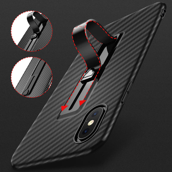 Carbon Fiber having Ring Stand iPhone Cover Case