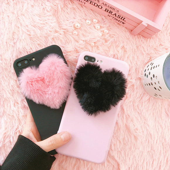 Japan Korea 3D love plush super cute soft case for iphone 5 5s 6 6s 7 8 plus 10 X cover for samsung galaxy S6 S7 edge S8 note 8