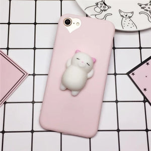 NFH squishy phone case for iPhone 5s 8 X 6 3D Cute Soft Silicone Cat Squishy Cat for iPhone On 5 5s SE 6s 7 8 X plus Cover Capa
