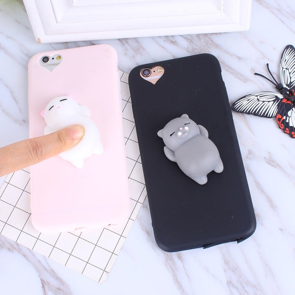3D Cartoon Squishy Cat Panda iPhone Cover Case