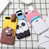 3D Cute Cartoon "We Bare Bears brothers funny toys" iPhone Cover Case