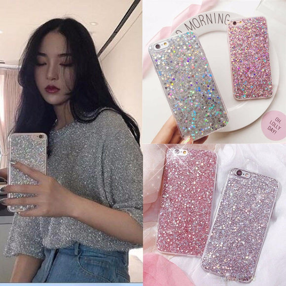Fashion Bling Shining Powder Sequins iPhone Cover Case