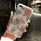 iPWSOO Cartoon Relief Unicorn For iPhone 6 6s 7 8 Plus X Phone Case Fashion Flamingo Cactus Soft TPU Shell For iPhone 8 Cover