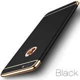 Luxury Gold Hard Case for Iphone 7 6 6S 5 5S SE Back Cover Coverage Removable 3 In 1 Fundas Case for Iphone 6 6s 7 8 Plus Bag