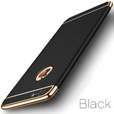 Luxury Gold Hard Case for Iphone 7 6 6S 5 5S SE Back Cover Coverage Removable 3 In 1 Fundas Case for Iphone 6 6s 7 8 Plus Bag
