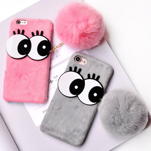 3D Cartoon Cute Fur Rabbit Hair Case for iPhone