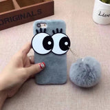 3D Cartoon Cute Fur Rabbit Hair Case for iPhone