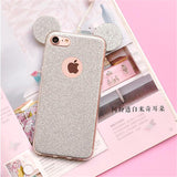 3D Glitter Minnie Mickey Mouse Ears iPhone Cover Case