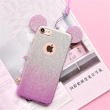 3D Glitter Minnie Mickey Mouse Ears iPhone Cover Case