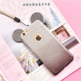3D Glitter Minnie Mickey Mouse Ears iPhone Cover Case