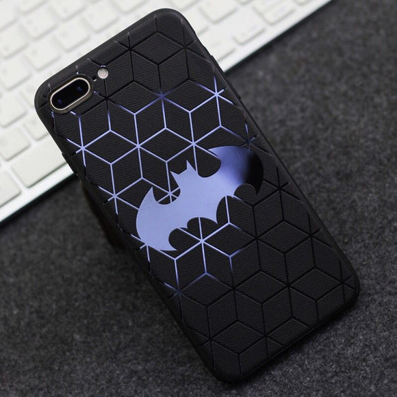 Man Series Coque For Apple iPhone X 6 6S 7 8 Plus Batman Superman Ironman Spiderman Captain American Soft TPU Relief Cover Cases
