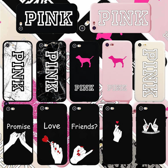 New Cute Girl Style PINK Dog Soft Silicon Case for iPhone 7 8 Plus X Phone Case for iPhone 6s 6 Plus 5s SE Coque Fundas VSPINK