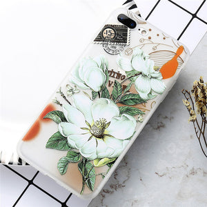 3D Relief Floral Phone Case For iPhone
