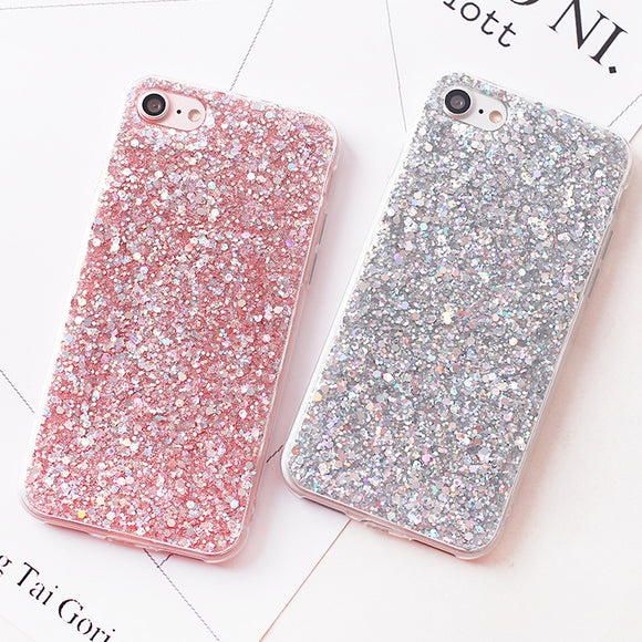 Luxury Shinning Glitter Cases For iphone 6 6S 8 Plus X 5SE 5 5S Soft Love Heart Phone Silicon TPU Capa Fundas for iPhone 7 7Plus
