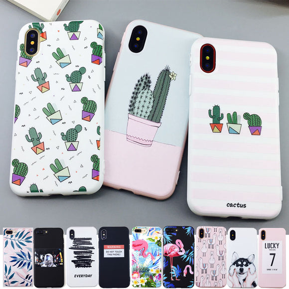 Leaf and Cactus Plants Print iPhone Cover Case