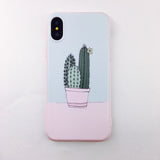 Leaf and Cactus Plants Print iPhone Cover Case