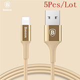 5Pcs/Lot LED Light USB Charger Cable For iPhone