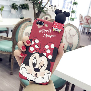 3D Cartoon Mickey Minnie Mouse iPhone Cover Capa Funda Case